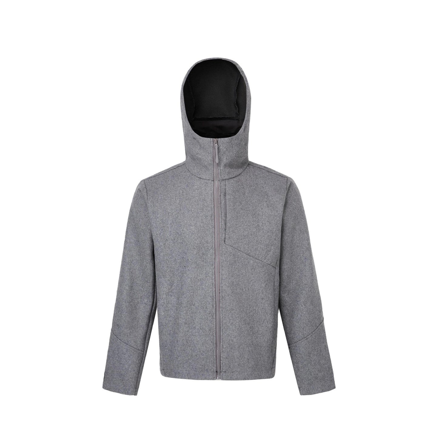 Commuting Warm Hooded Wool Blend Softshell Jacket for Men and Women — variant_front