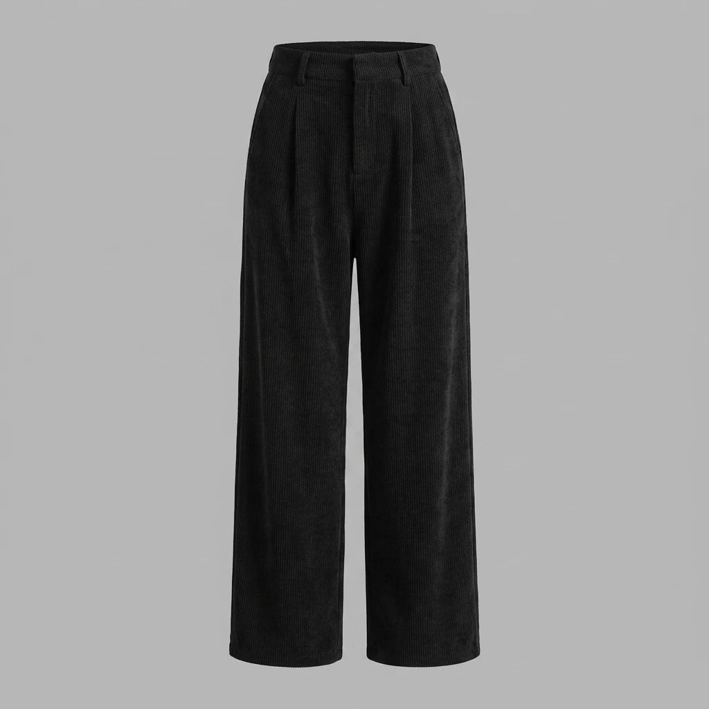 Corduroy Trousers Thick Silver Fox Fleece Long Pants — variant_front