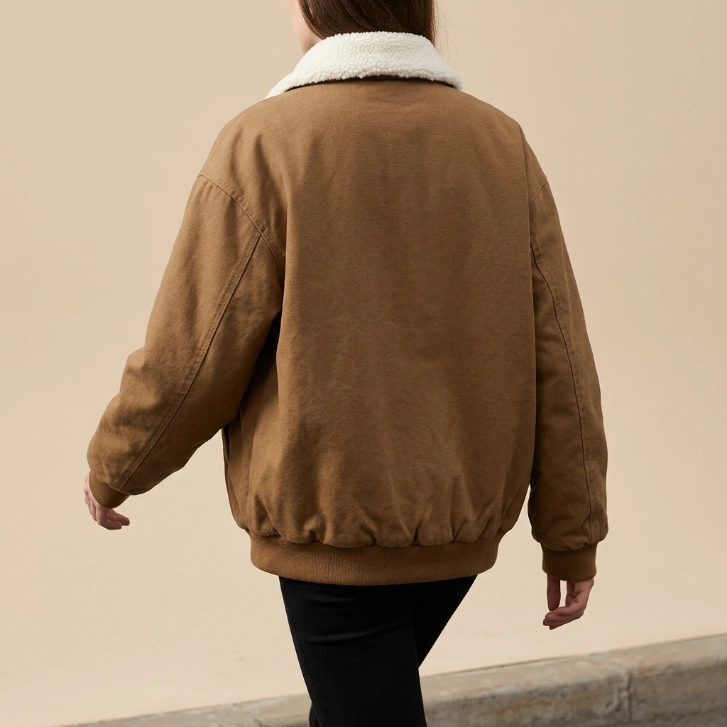 Collar  Faux shearling Stand-up collar Oversized  Jacket — lifestyle_lead