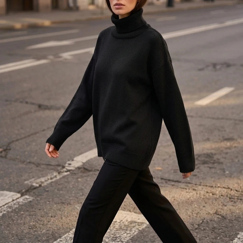 Turtleneck Long Sleeve Sweater — variant_front