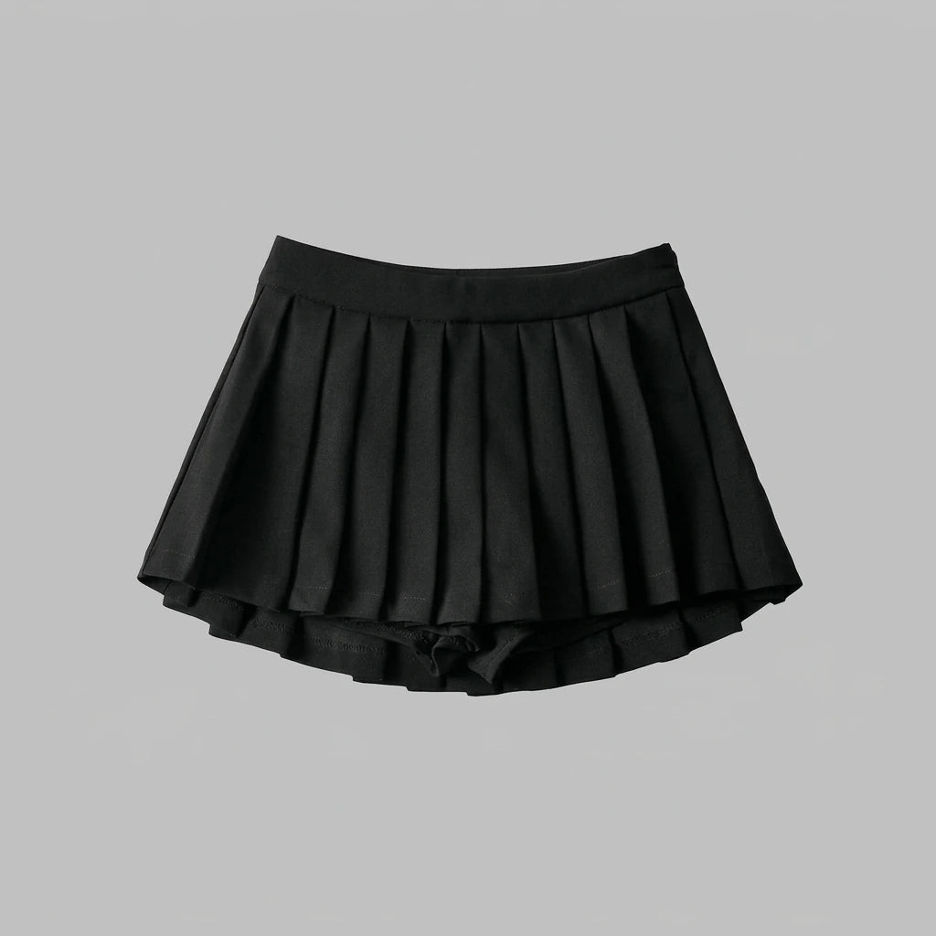 Zoki Sexy Women Pleated Skirts High Waist Summer Vintage Mini Skirts Korean Tennis Student White Designed Dance Skirt — variant_front