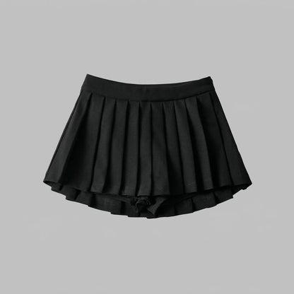 Zoki Sexy Women Pleated Skirts High Waist Summer Vintage Mini Skirts Korean Tennis Student White Designed Dance Skirt — variant_front