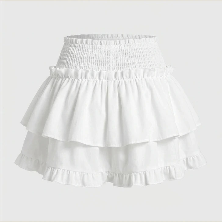 Mini Skirt Cute Sexy Balletcore Elastic High Waist Ball Gown Ruffle Patchwork Lolita Skirt Short Korean Sweet Y2K Women Clothing — product_only_back