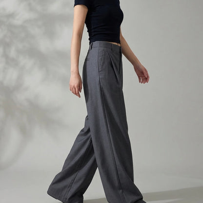 Women's Pants Pleated Tailored Knife-Edge Suit Casual Trousers — lifestyle
