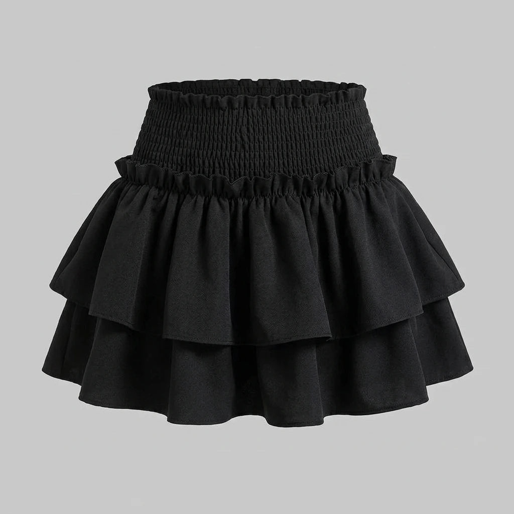 Mini Skirt Cute Sexy Balletcore Elastic High Waist Ball Gown Ruffle Patchwork Lolita Skirt Short Korean Sweet Y2K Women Clothing — variant_front