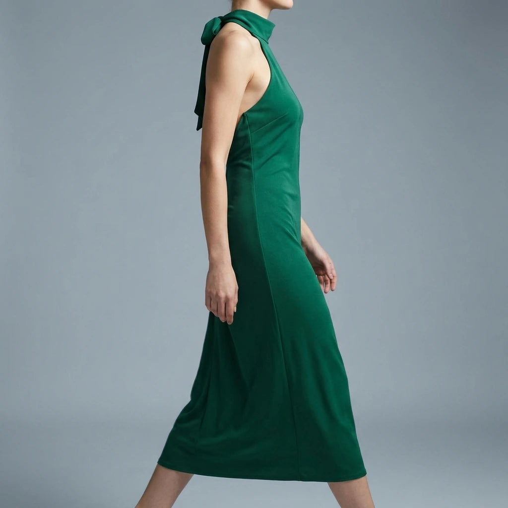 Summer hanging neck collar MIDI dress — lifestyle_lead