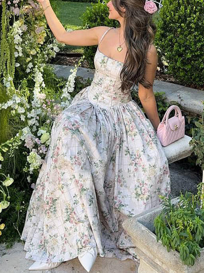 Copy of White Printed Strapless Maxi Dress Backless Fitted Summer Elegant Polyester
