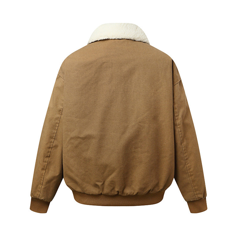 Collar  Faux shearling Stand-up collar Oversized  Jacket