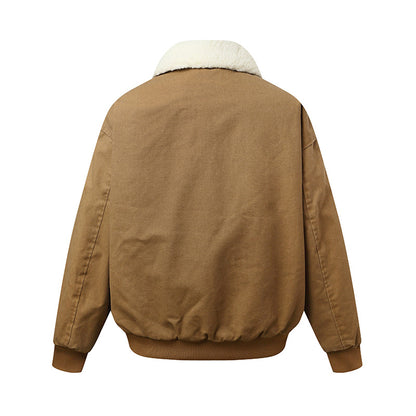 Collar  Faux shearling Stand-up collar Oversized  Jacket