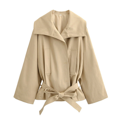 Flip over waistband trench coat — variant_front