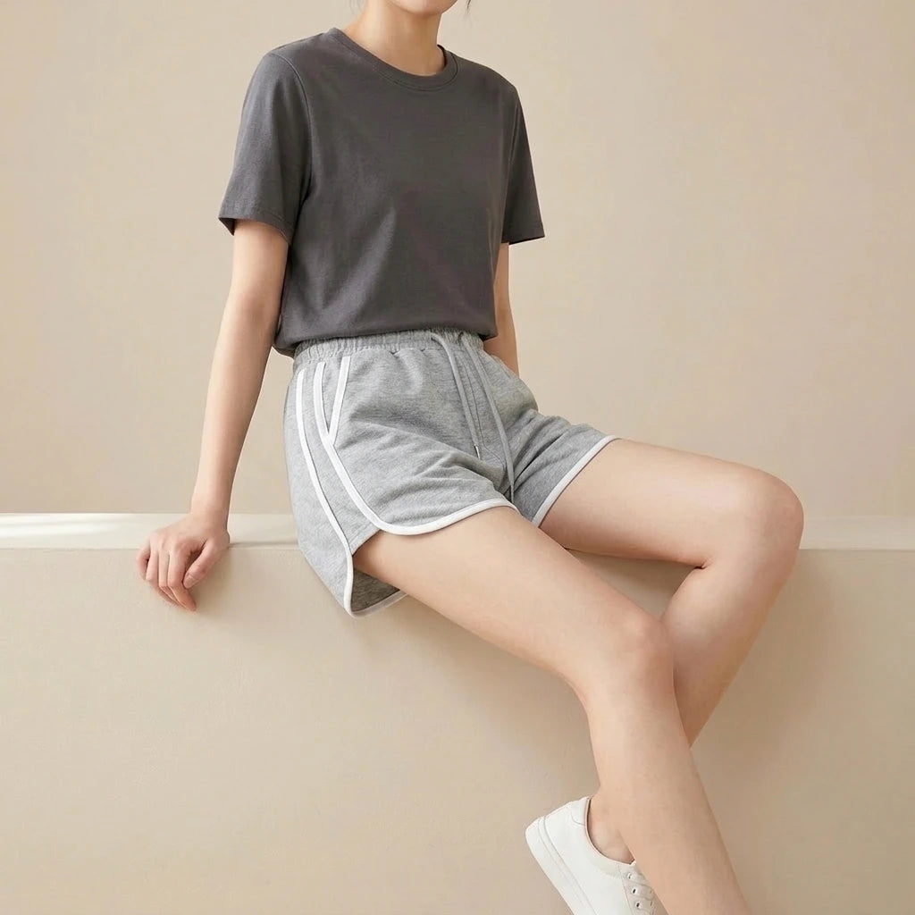 Style Casual Sports Shorts for Women, Loose and Comfortable Lounge Pants, Wide-Leg Shorts — variant_front