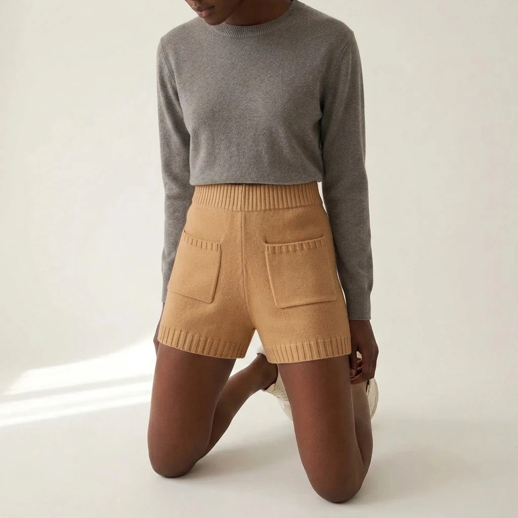 High waisted wide leg shorts — variant_front