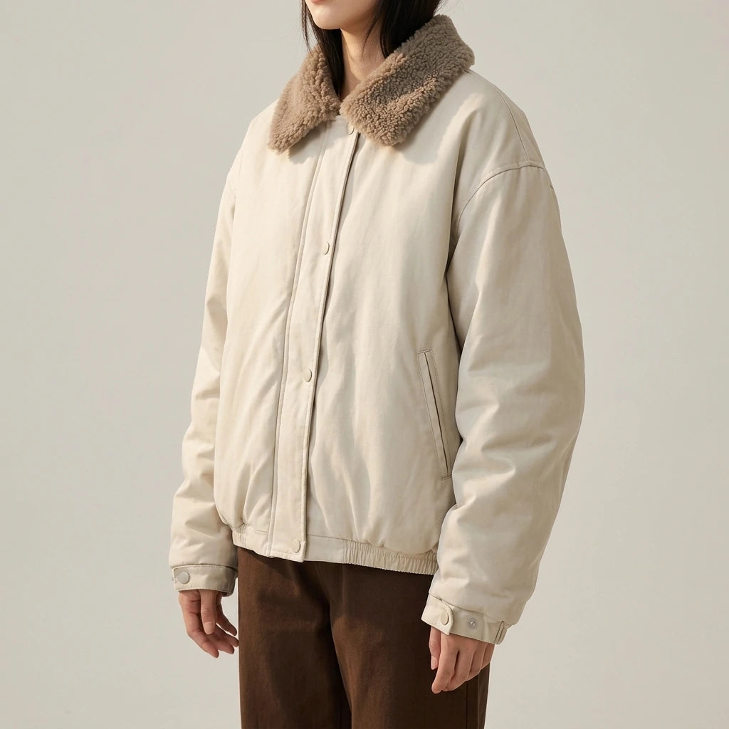Style Sherpa Fleece Hooded Cotton Jacket for Women — lifestyle