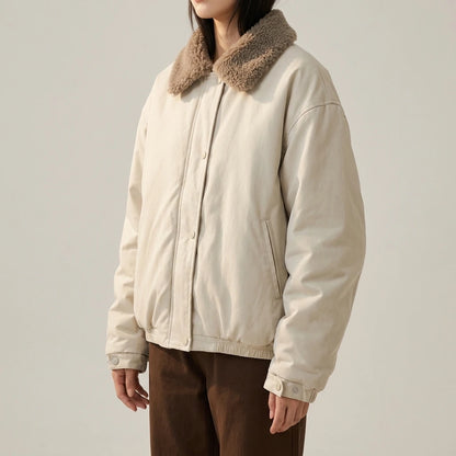 Style Sherpa Fleece Hooded Cotton Jacket for Women — lifestyle