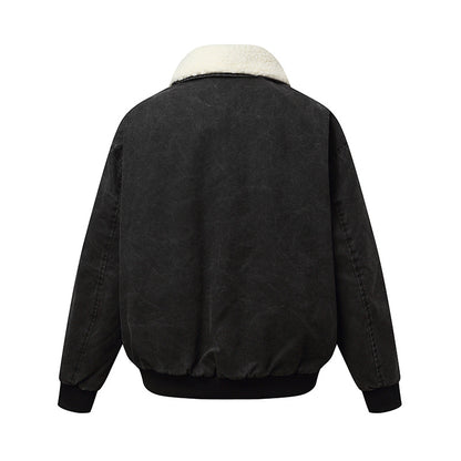 Collar  Faux shearling Stand-up collar Oversized  Jacket
