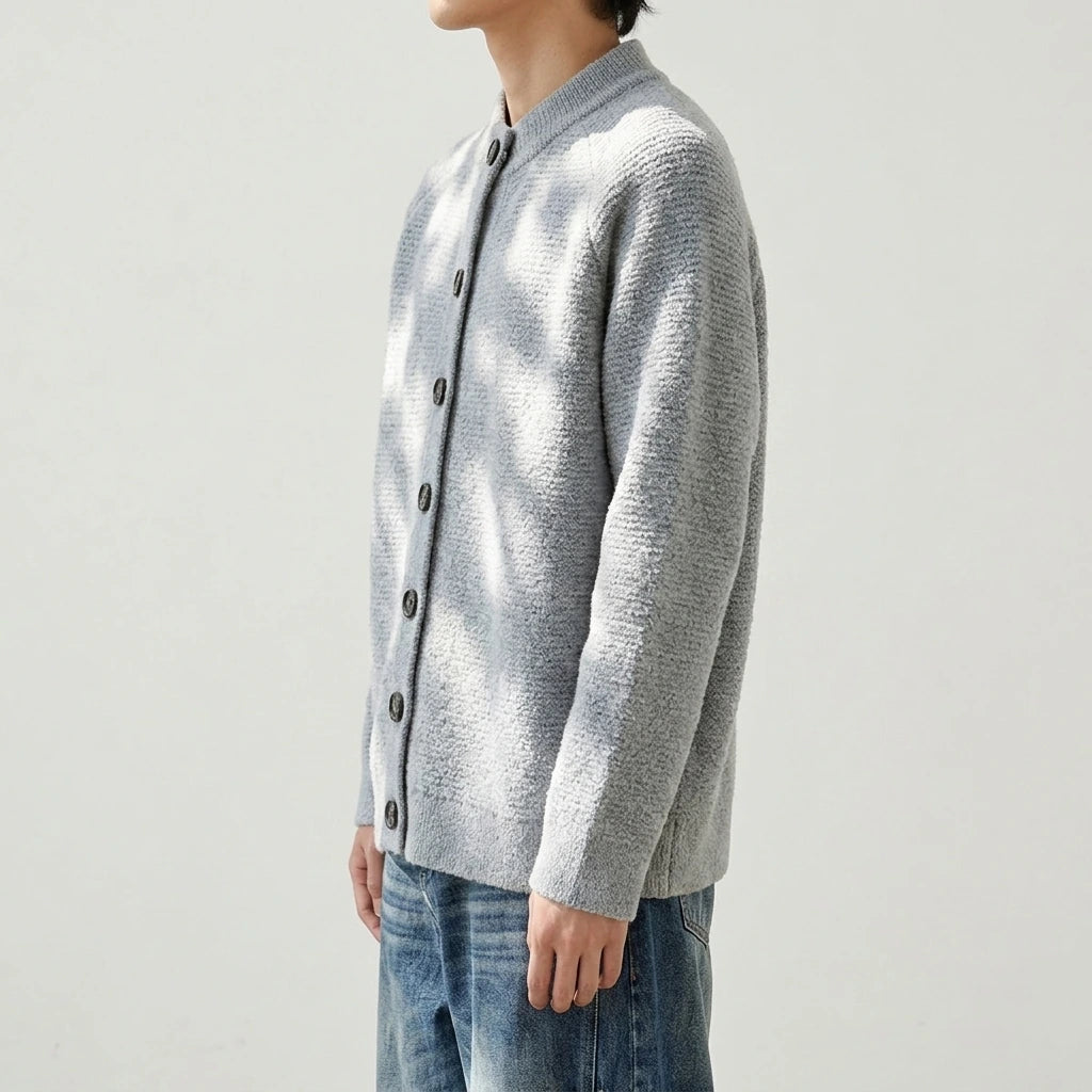 High-End Chunky Knit Sweater Unisex Couple Cardigan Outerwear Knitwear — lifestyle
