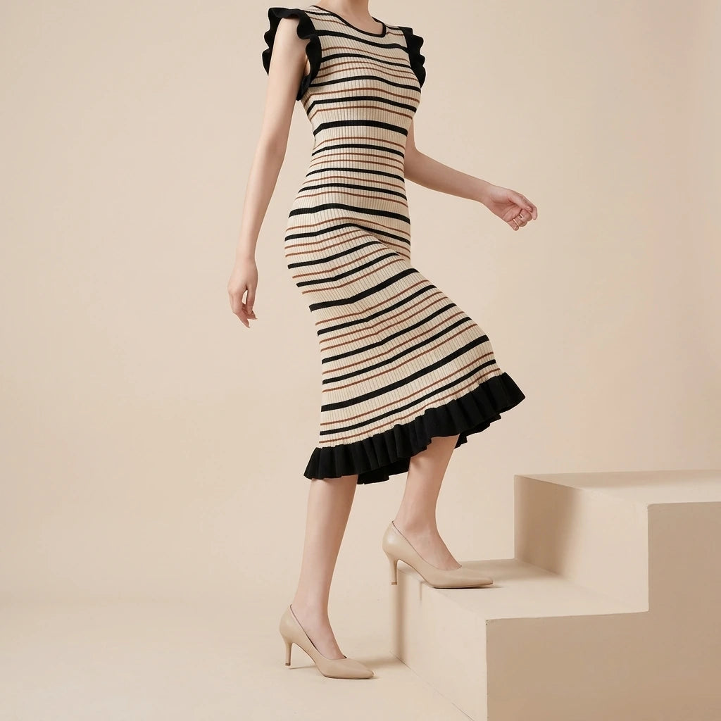Women Summer Striped Knitwear Dress — lifestyle