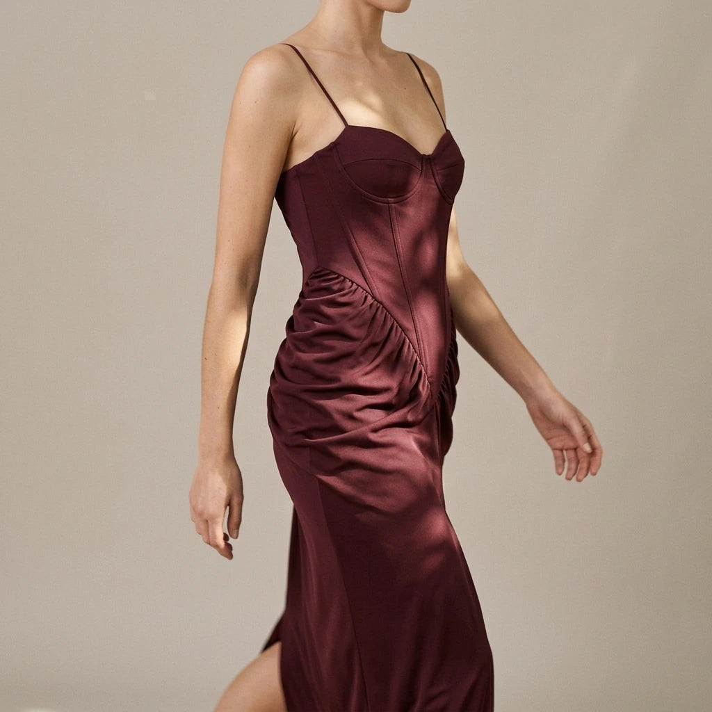 Wrinkled corset dress for women in summer — lifestyle