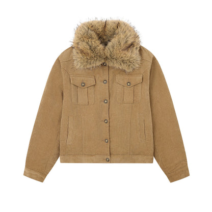 Corduroy cotton padded thick jacket — variant_front