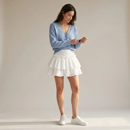 Mini Skirt Cute Sexy Balletcore Elastic High Waist Ball Gown Ruffle Patchwork Lolita Skirt Short Korean Sweet Y2K Women Clothing — lifestyle
