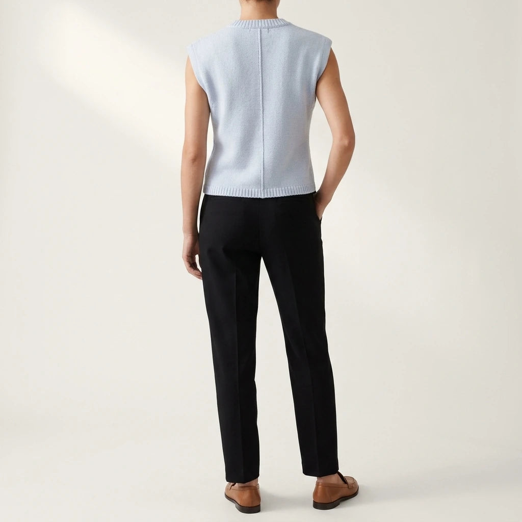 Shoulder profile knitted vest — lifestyle
