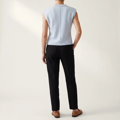 Shoulder profile knitted vest — lifestyle