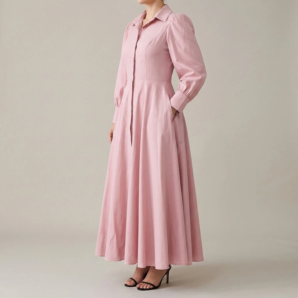 Long Sleeve Flared Dress — lifestyle