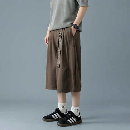 Retro Loose A-line Pleated Tailored Trousers — lifestyle