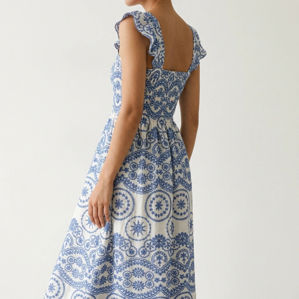 Summer Women's New Hollow Embroidered Suspender Dress — lifestyle