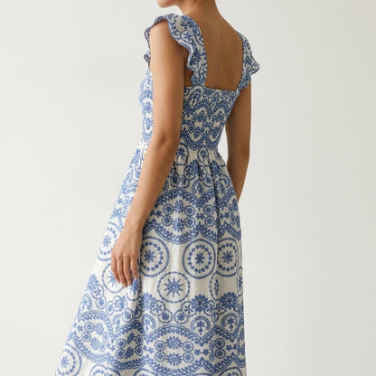 Summer Women's New Hollow Embroidered Suspender Dress — lifestyle