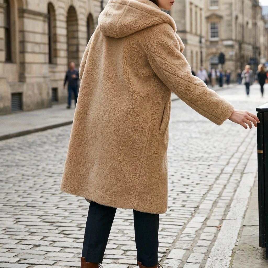 Teddy Bear Coat Female Winter New Sheep Shearling Medium-Length Section Lamb Fur One Fur Coat — lifestyle