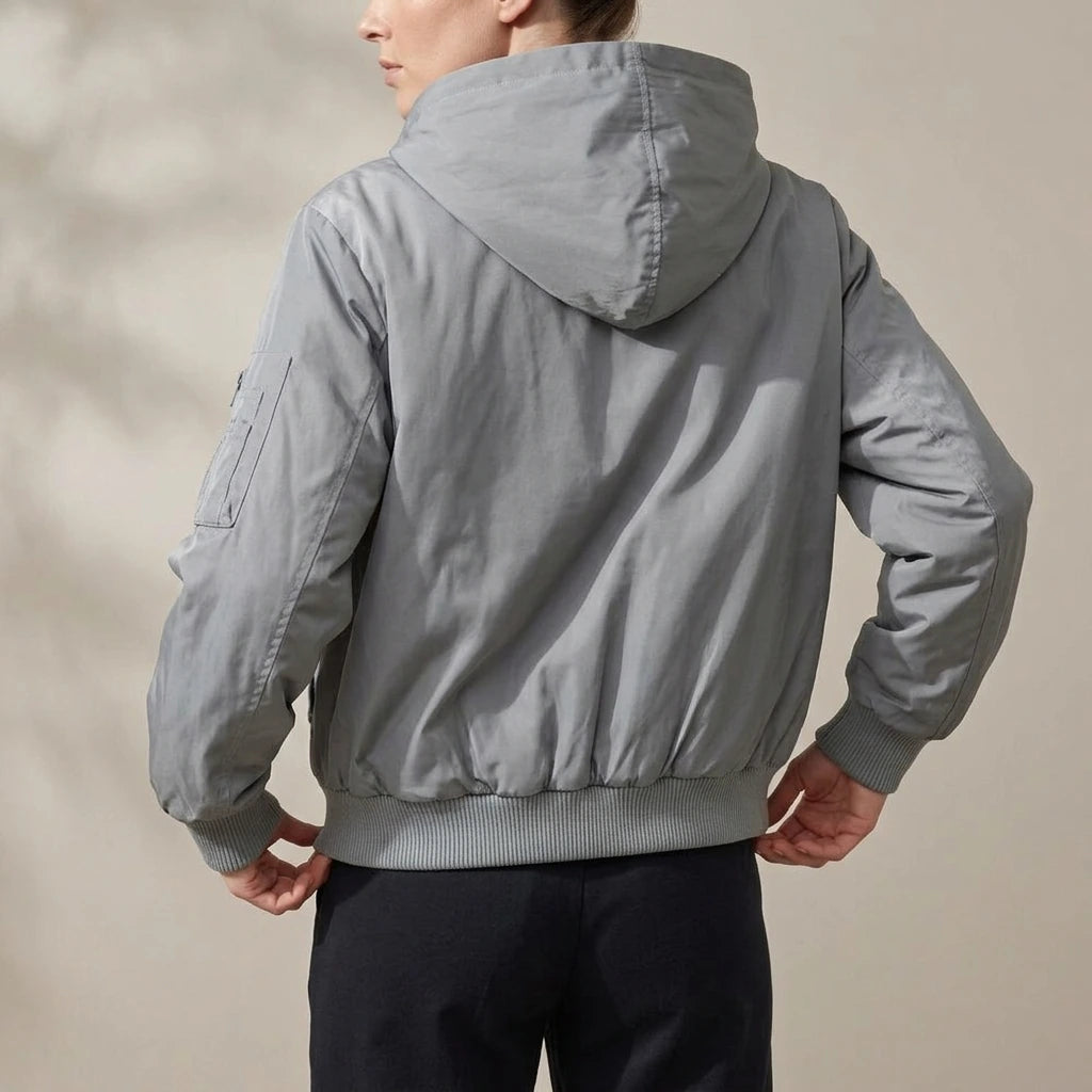 Cotton padded thick hooded jacket — lifestyle