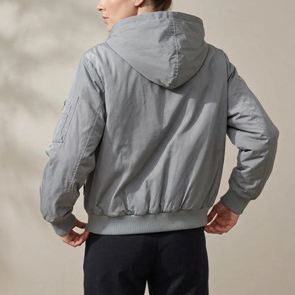 Cotton padded thick hooded jacket — lifestyle