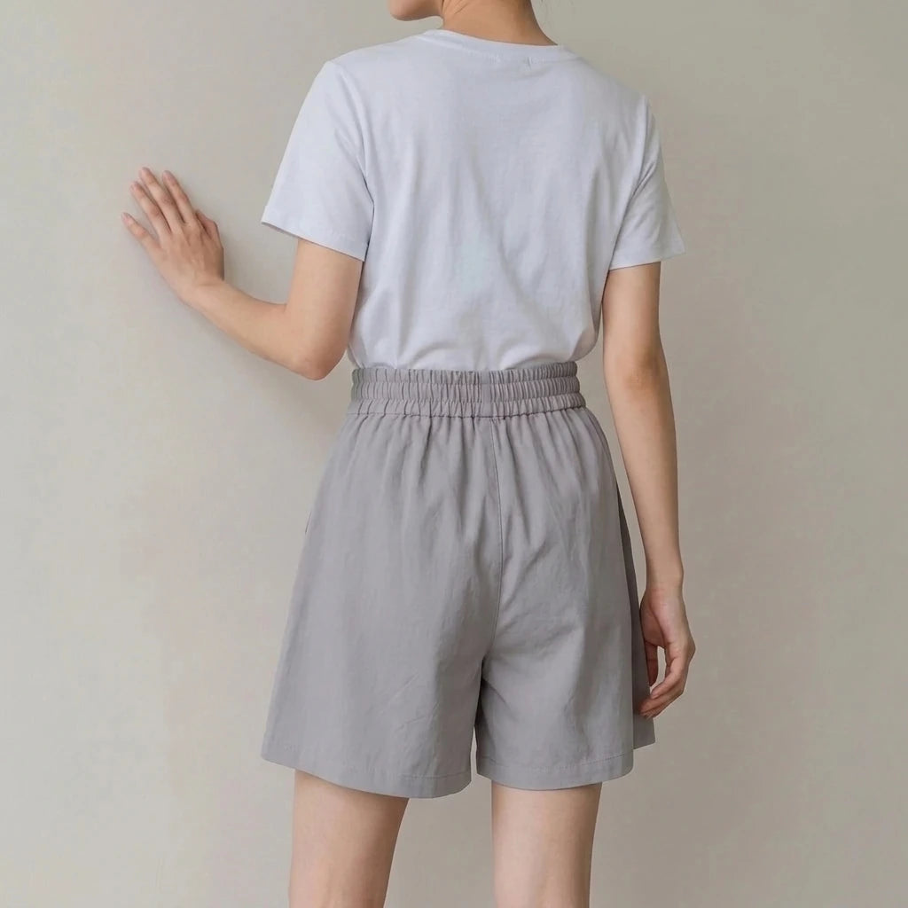 High-Waist Slimming Loose Wide-Leg Elastic Sports Pants Versatile Casual Plus-Size  Shorts Women Trendy — variant_front