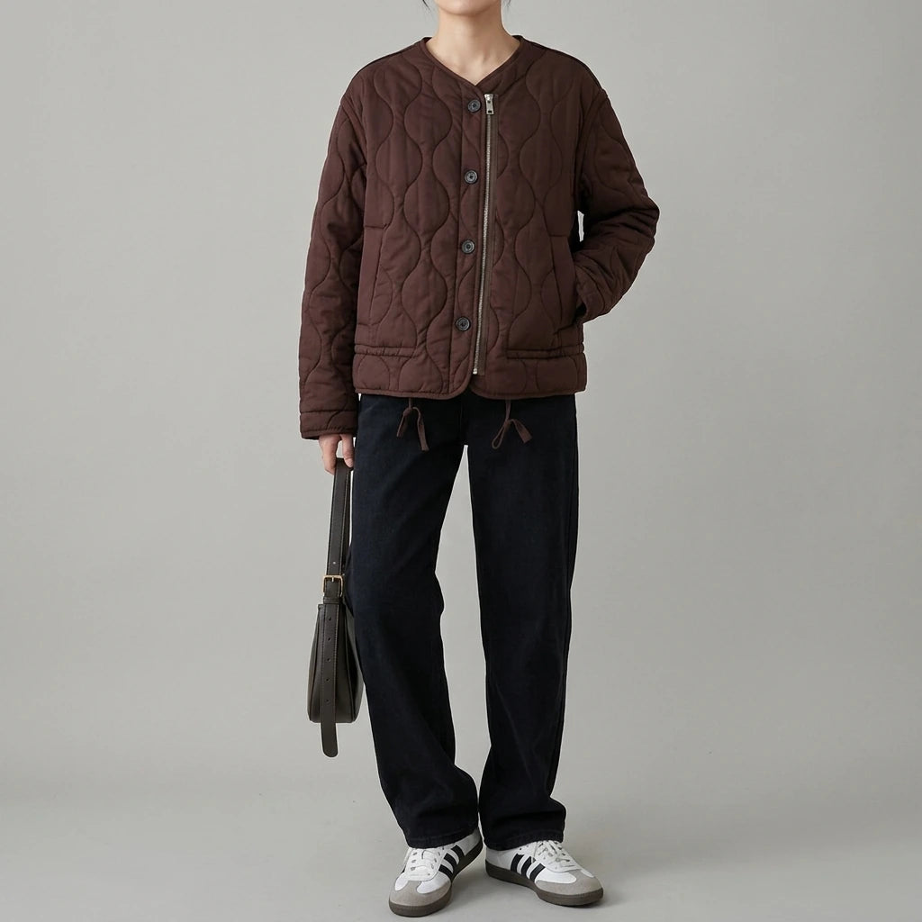 Loose Quilted Cotton Jacket — lifestyle