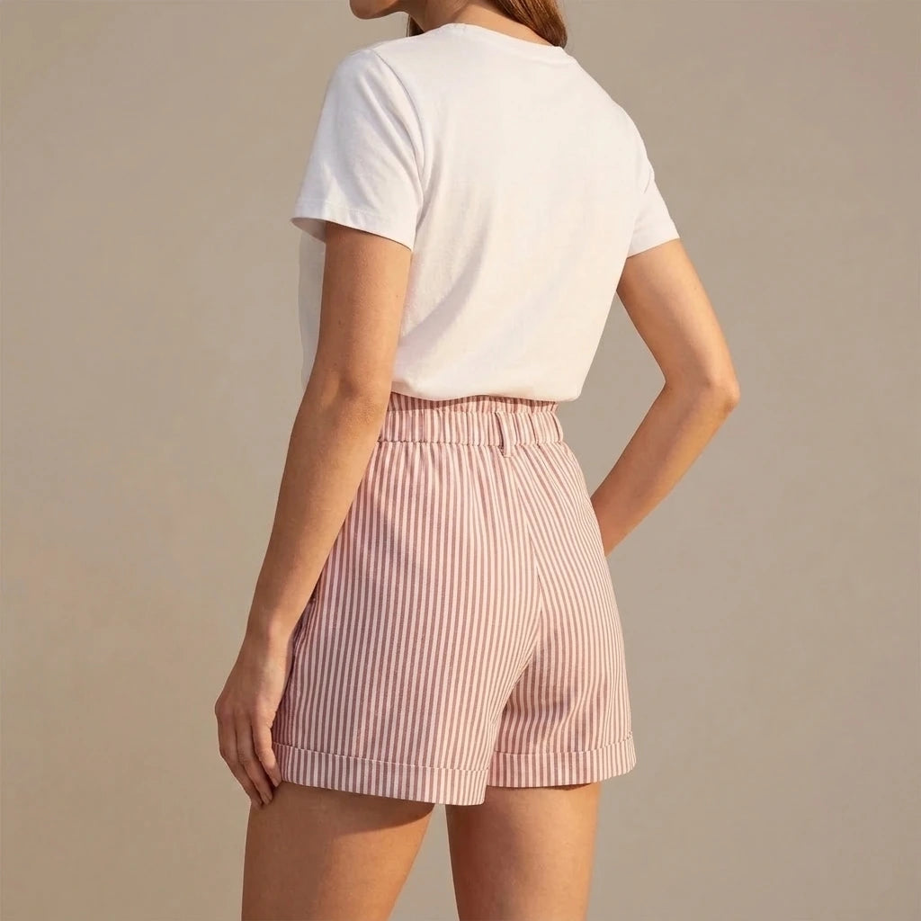 High Waist Striped Shorts — variant_front