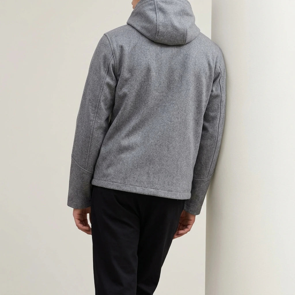 Commuting Warm Hooded Wool Blend Softshell Jacket for Men and Women — lifestyle