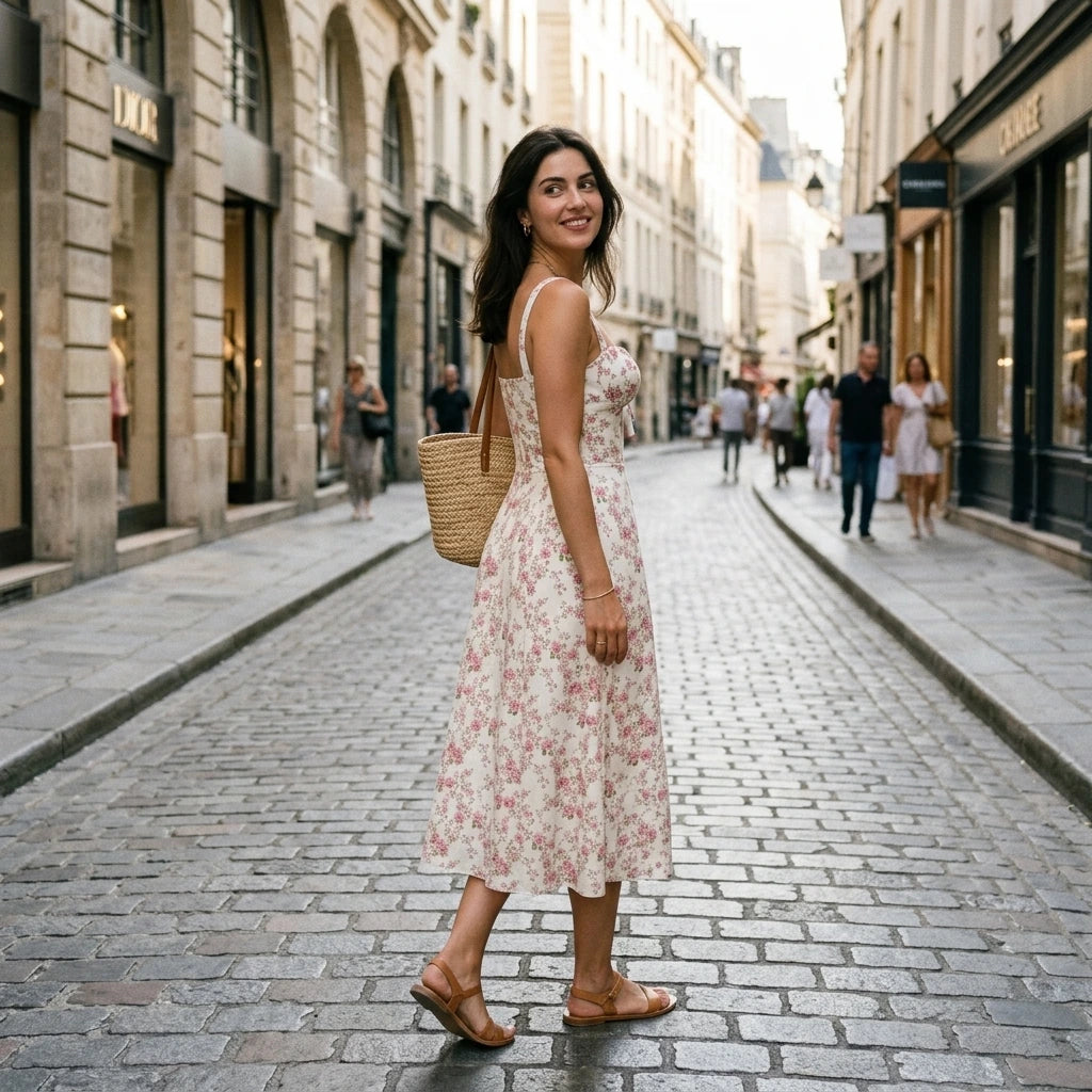 Luxury new temperament solid color fashion high-end halter dress floral dress women — lifestyle