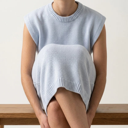Shoulder profile knitted vest — lifestyle