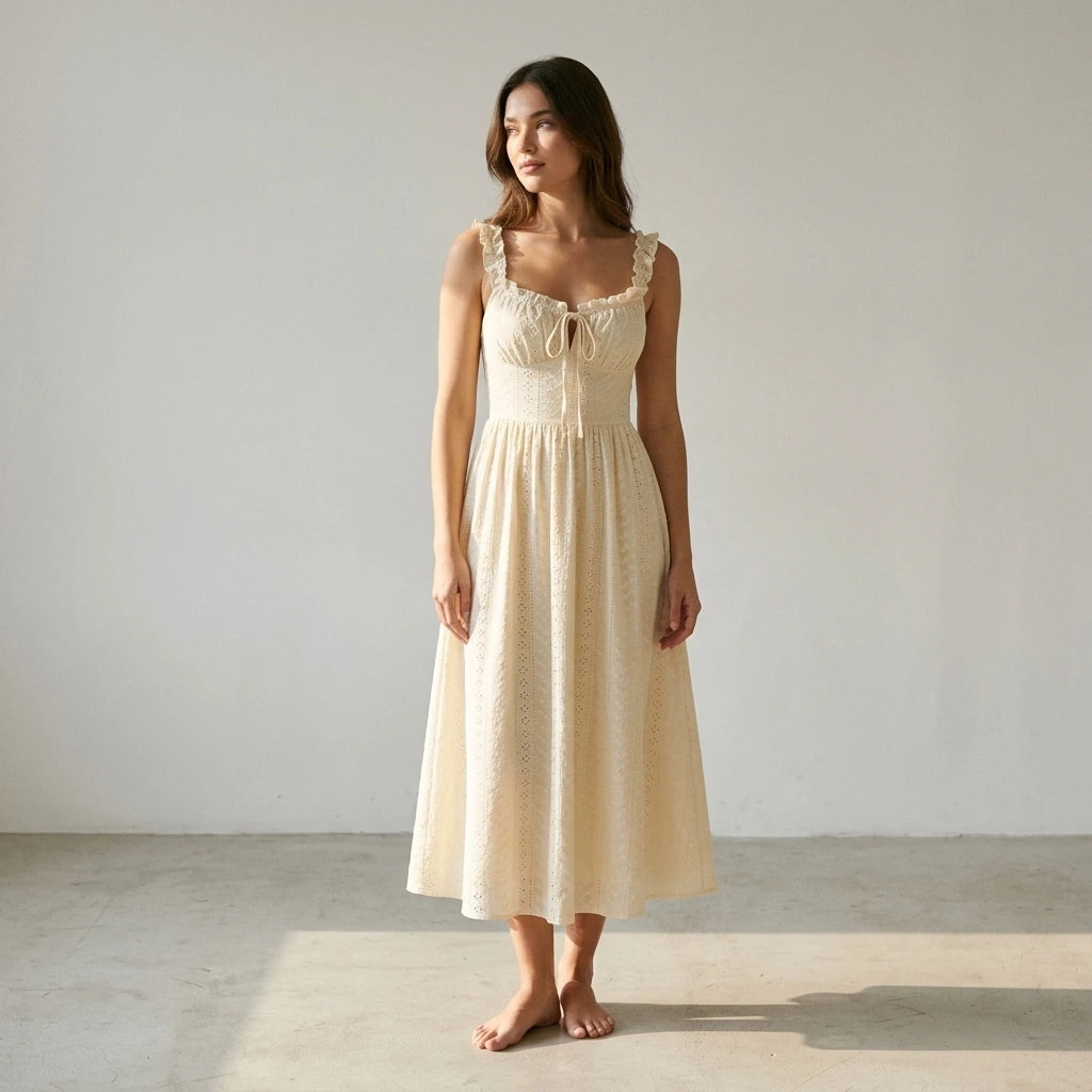 Women's solid color spaghetti strap dress, stylish sleeveless long dress, suitable for beach or casual outings. — lifestyle
