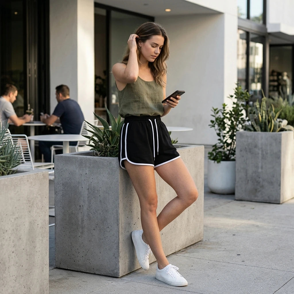 2026 Summer New Women Outdoor Sports and Fitness Shorts Korean Edition Sexy High Waist Yoga Casual Wide Leg Home Sleepers — lifestyle