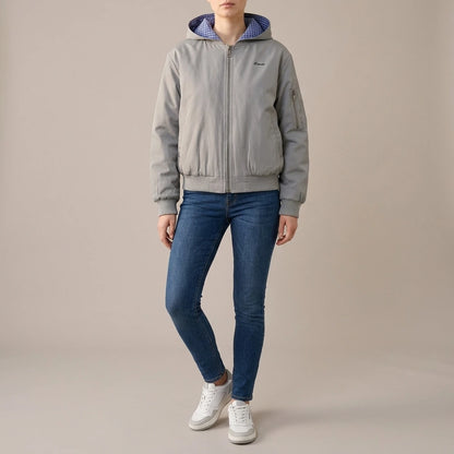 Cotton padded thick hooded jacket — lifestyle