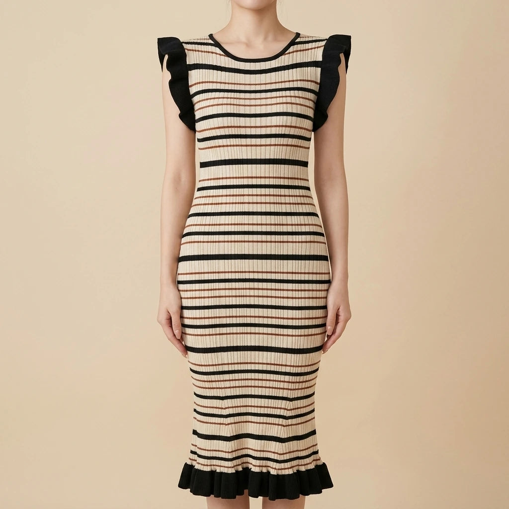 Women Summer Striped Knitwear Dress — variant_front