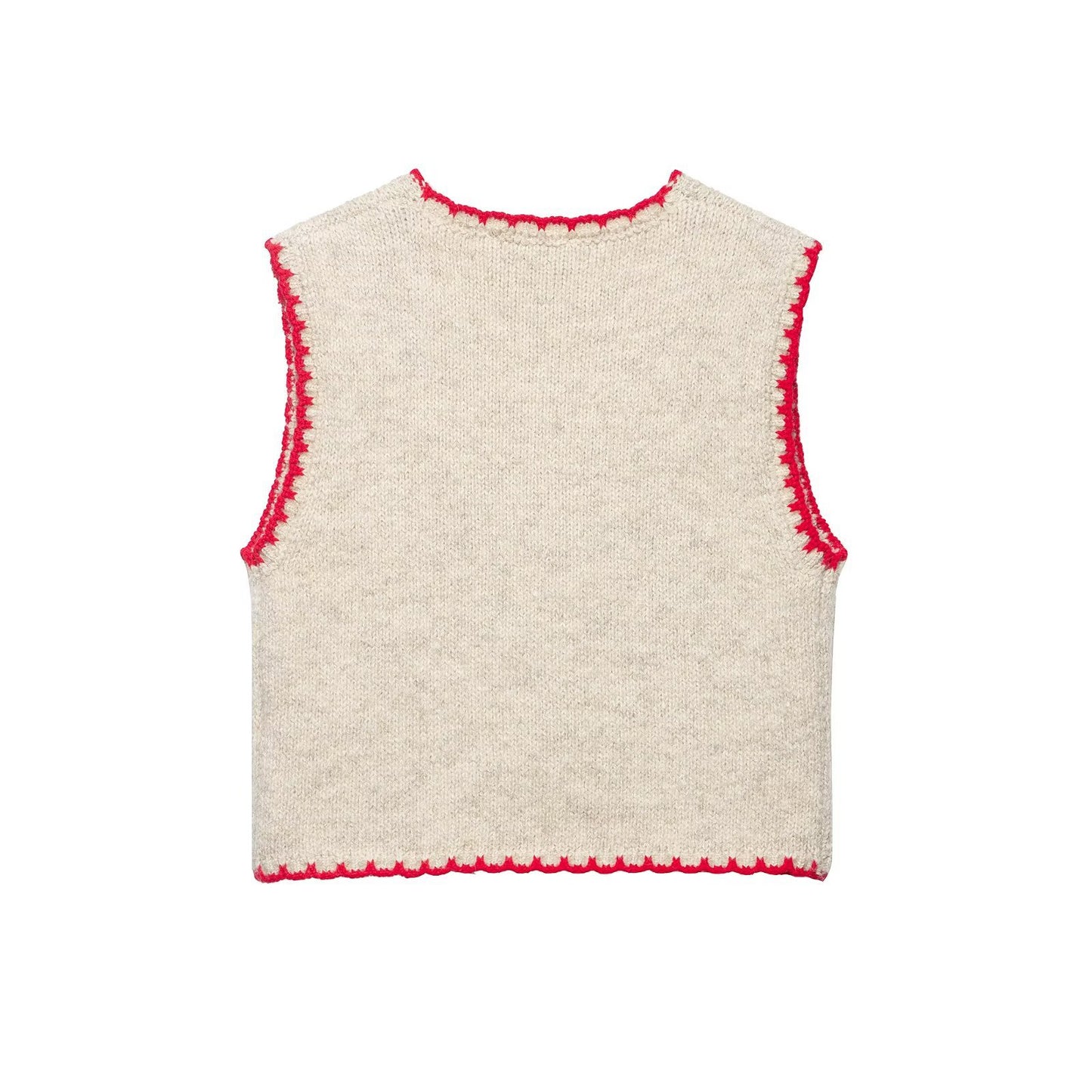 Women's embroidered knitted vest