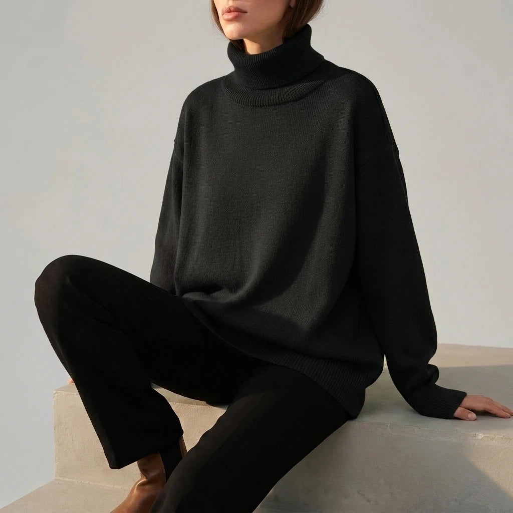 Turtleneck Long Sleeve Sweater — variant_front