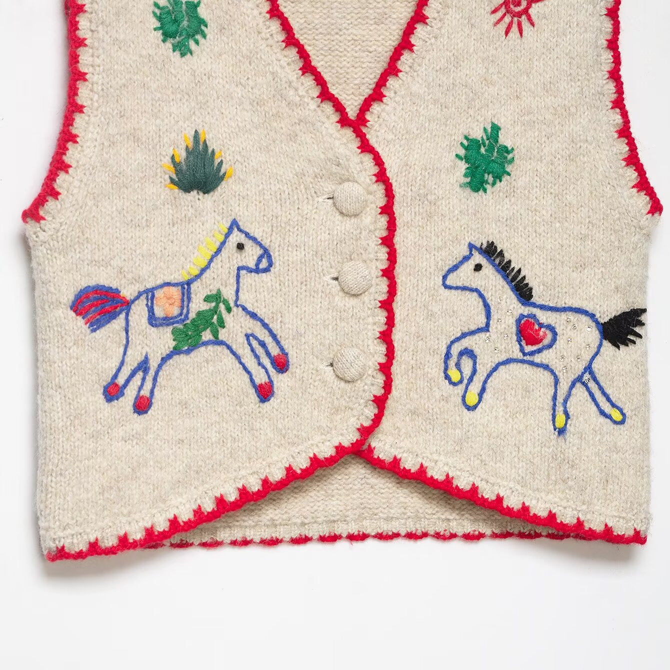 Women's embroidered knitted vest