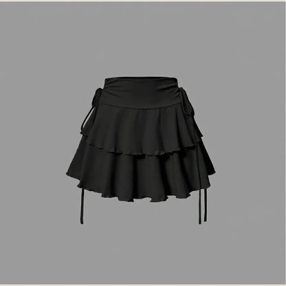 New Solid Color Skirt Women Summer Fashion Outdoor Versatile High Waist Slim Fit Elastic Waist Short Skirt Goods In Stock — product_only_front