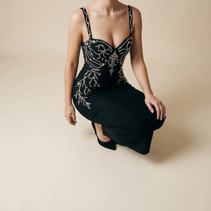 Strapless Dress Bandage Midi Length Banquet Party Evening Gown — lifestyle