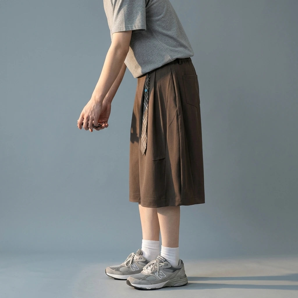Retro Loose A-line Pleated Tailored Trousers — lifestyle