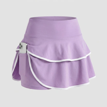 Women High Waist Color Block Skort With Inner Pockets Tennis Pleated Skirts Inner Pocket Quick Dry Sportawear — variant_front